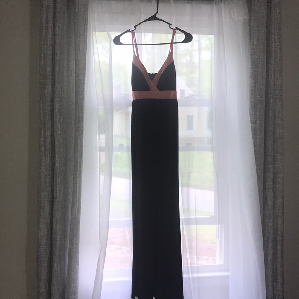 Navy and Coral Maxi Dress